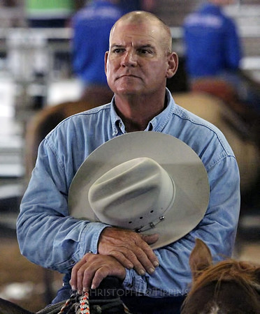Prayer time before the rodeo.